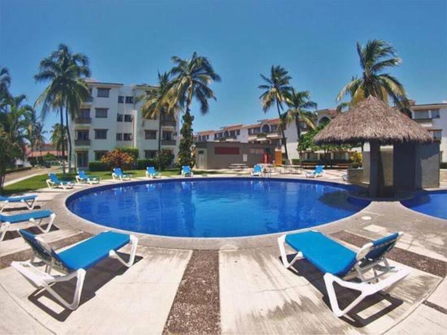 Magnifico Departamento, Cocina Equipada, 2 Recamaras 2 Banos , Hasta 6 Personas, 3 Albercas, Playa A 50 Mts Wifi, Aire Acondicionado Daire Manzanillo Dış mekan fotoğraf